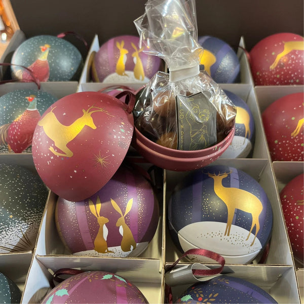 Boîte Métallique Boules de Noël - Chocolats François Doucet (coloris aléatoires)