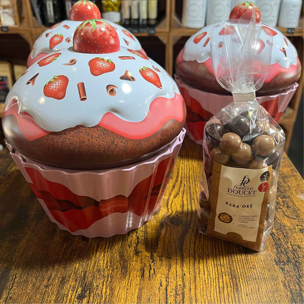 Boîte Métallique Cupcake Fraise - Chocolats François Doucet