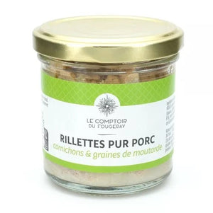 Rillettes de porc aux cornichons et graines de moutarde - Le Mottay Gourmand