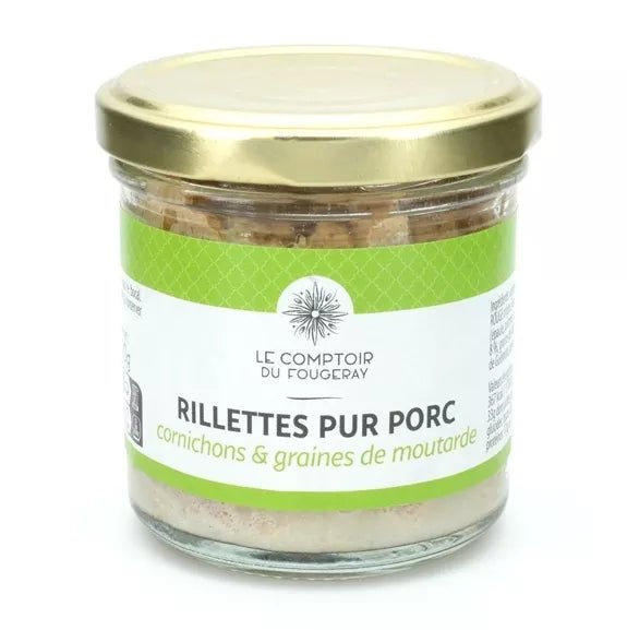 Rillettes de porc aux cornichons et graines de moutarde - Le Mottay Gourmand