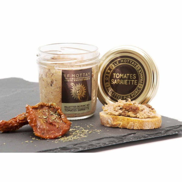 Rillettes de porc Bio aux tomates séchées et à la Sarriette - Le Mottay Gourmand