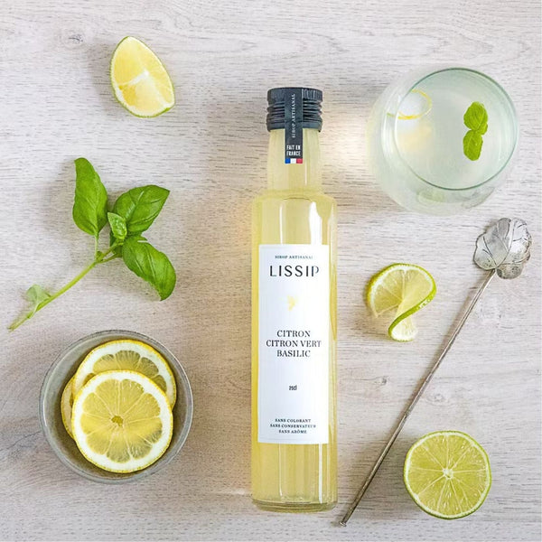 Sirop Citron Citron vert Basilic 25cl - Lissip